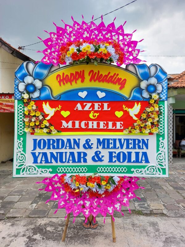 Karangan Bunga Happy Wedding Azel dan Michele