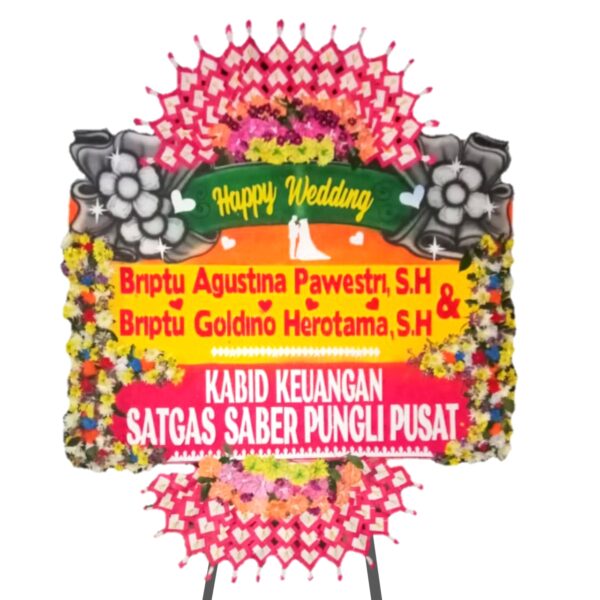 Karangan Bunga Happy Wedding Briptu Agustina Pawetri